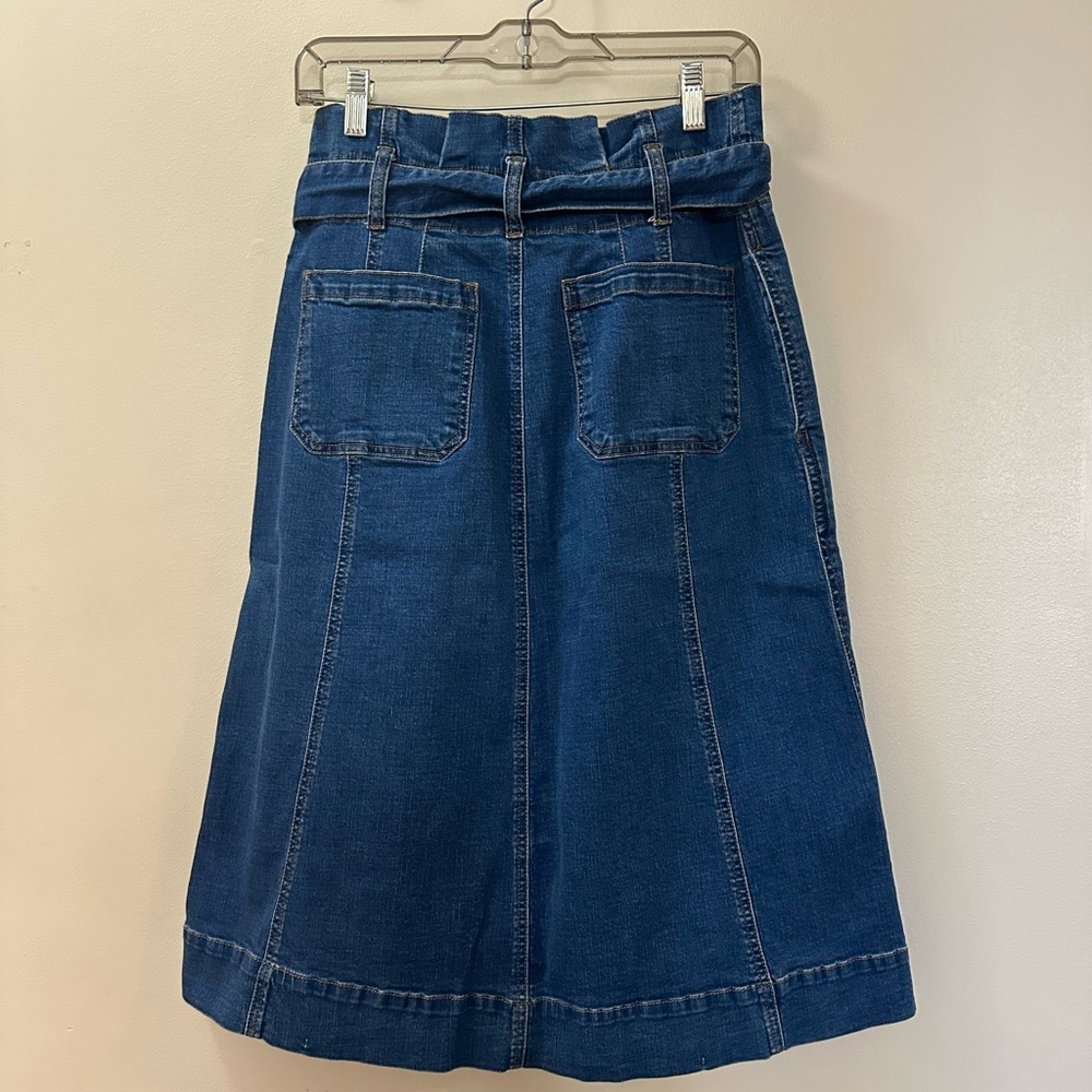 Madewell Dark Blue Denim A-Line Tie-Waist Skirt - Picture 2 of 3